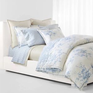 Lauren Ralph Lauren Eva Botanical 3-Pc Full/Queen Comforter Set, Cream/Blue